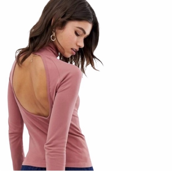Intimately Free People Open Back Mock Neck Top Muted Pink - Picture 3 of 6